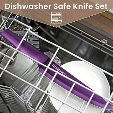 Color-Coded Kitchen Knife Set with Dishwasher Safe Blades