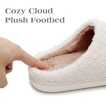 Menore Christmas Reindeer Slippers for Womens Mens Plush Warm Santa Claus Slippers Fuzzy House Slippers Christmas Gifts For Girls Women Girlfriend