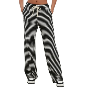 Darong Women’s Casual Pants Comfortable Stylish Striped