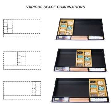Large Under Desk Sliding Drawer with Bamboo Tray