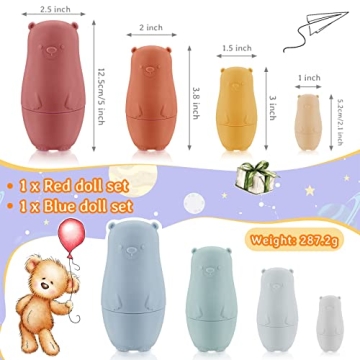 Chivao Colorful Silicone Nesting Dolls for Kids - Fun Learning