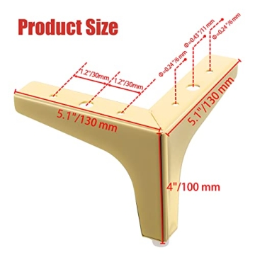 Stylish Gold Metal Furniture Legs for Modern Decor