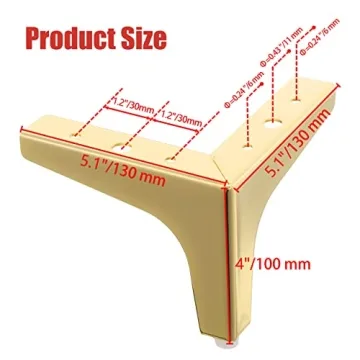 Stylish Gold Metal Furniture Legs for Modern Decor