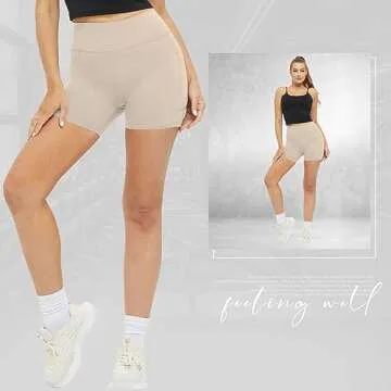 High Waisted Womens Biker Yoga Shorts with Pockets