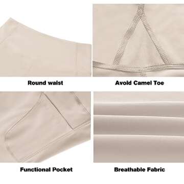 High Waisted Womens Biker Yoga Shorts with Pockets