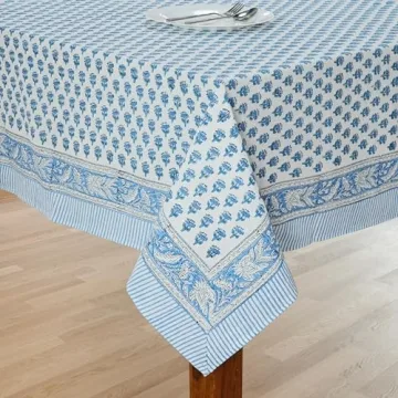 CPC Cotton Tablecloth Apatite Blue 60x90 Inch for Weddings