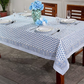 CPC Cotton Tablecloth Apatite Blue 60x90 Inch for Weddings