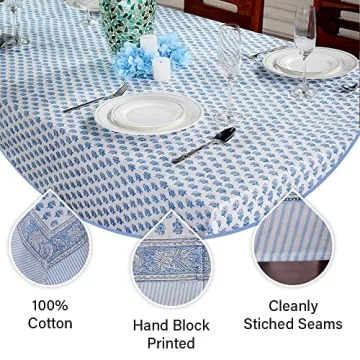 CPC Cotton Tablecloth Apatite Blue 60x90 Inch for Weddings