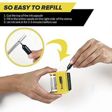 ExcelMark Rolling Identity Theft Guard Stamp (ID Theft Stamp with Refill Ink)