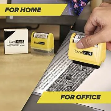 ExcelMark Rolling Identity Theft Guard Stamp (ID Theft Stamp with Refill Ink)