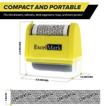 ExcelMark Rolling Identity Theft Guard Stamp (ID Theft Stamp with Refill Ink)