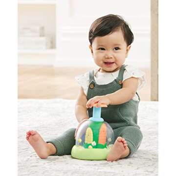 Skip Hop Press & Spin Baby Toy, Farmstand What's Poppin Corn Spinner