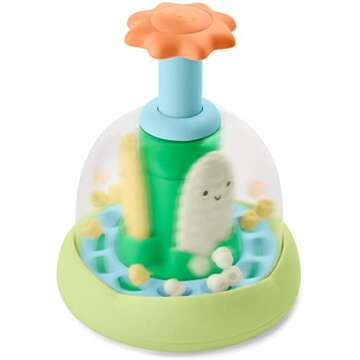 Skip Hop Press & Spin Baby Toy, Farmstand What's Poppin Corn Spinner