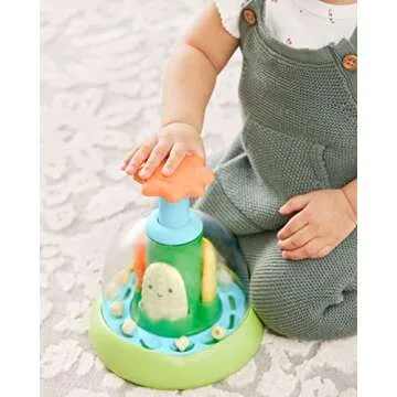 Skip Hop Press & Spin Baby Toy, Farmstand What's Poppin Corn Spinner