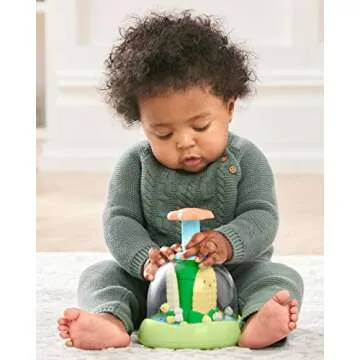 Skip Hop Press & Spin Baby Toy, Farmstand What's Poppin Corn Spinner