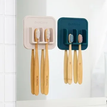 Dr.NOAH Wall Mount Toothbrush Holder for Travel and Home