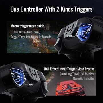 FLYDIGI Vader 4 Pro PC Controller Force Adjustment Lever Joystick Hall & Micro 2-in-1 Triggers 1000Hz Report Rate Stereo Vibration 800mAh Multi-Platform Controller for PC/NS/TV/Android/Laptop