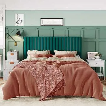 Allewie Queen Velvet Bed Frame with Adjustable Headboard