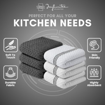 Infinitee Xclusives Cotton Kitchen Towels 100% Absorbent