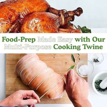 Regency Wraps Butchers Cooking Twine on Holder with Cutter, Heavy Duty, 500ft, 16 Ply, 2.4mm Food-Sa...