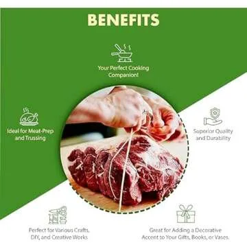 Chef-Grade Butcher's Twine with Cutter for Cooking and Crafting