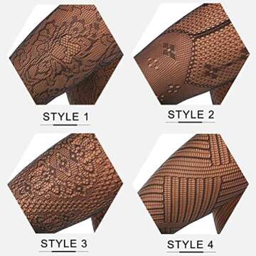 MANZI Womens Fishnet Tights Patterned Stockings 4 Styles Stretch Fishnets Panty Hose