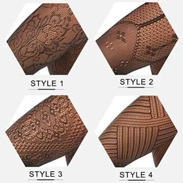 MANZI Womens Fishnet Tights Patterned Stockings 4 Styles Stretch Fishnets Panty Hose