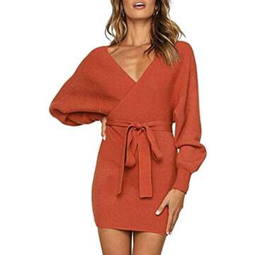 Elegant Winter Bodycon Mini Sweater Dress for Women