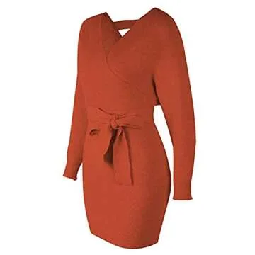 Elegant Winter Bodycon Mini Sweater Dress for Women
