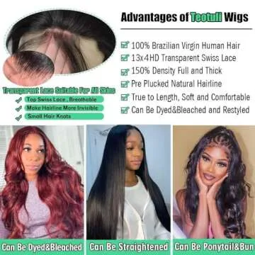 Teotuli 200% Density Body Wave HD Lace Front Wigs
