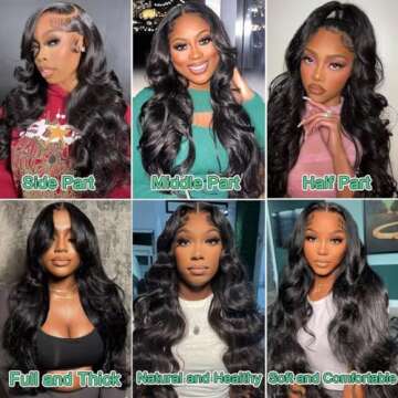 Teotuli Body Wave Wigs Human Hair 200% Density 13x4 HD Lace Front Wigs Human Hair Pre Plucked Body Wave Glueless Wigs Human Hair Lace Frontal Wigs for Women 28 Inch