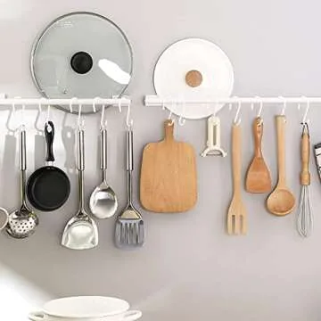 DINGEE 6 inch Non Slip Rubber Coated White S Hook Heavy Duty,6 Pack Large Vinyl Coated S Hooks, Metal S Shaped Hanger Hooks for Hanging Plants Outdoor,Closet Rod,Jeans, Pot Pan Cups Towels Hats