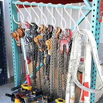 DINGEE 6 inch Non Slip Rubber Coated White S Hook Heavy Duty,6 Pack Large Vinyl Coated S Hooks, Metal S Shaped Hanger Hooks for Hanging Plants Outdoor,Closet Rod,Jeans, Pot Pan Cups Towels Hats