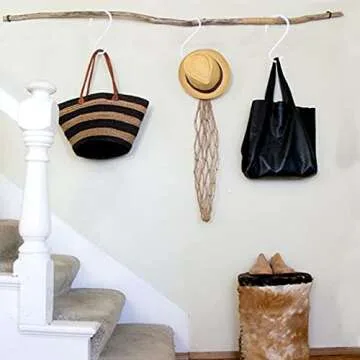 DINGEE 6 inch Non Slip Rubber Coated White S Hook Heavy Duty,6 Pack Large Vinyl Coated S Hooks, Metal S Shaped Hanger Hooks for Hanging Plants Outdoor,Closet Rod,Jeans, Pot Pan Cups Towels Hats