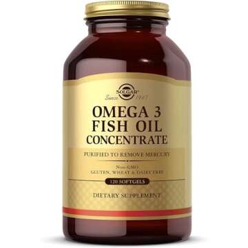 Solgar Omega-3 Fish Oil Concentrate, 240 Softgels - Support for Cardiovascular, Joint & Brain Health - Contains EPA & DHA Fatty Acids - Non GMO, Gluten/ Dairy Free - 120 Servings
