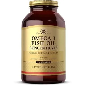 Solgar Omega-3 Fish Oil Concentrate, 240 Softgels - Support for Cardiovascular, Joint & Brain Health - Contains EPA & DHA Fatty Acids - Non GMO, Gluten/ Dairy Free - 120 Servings