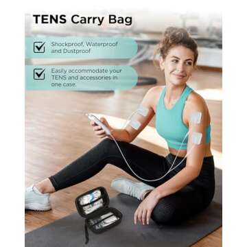 NURSAL Dual Channel 3-in-1 TENS Unit Muscle Stimulator, EVA Travel Case Electronic Pulse Massager, 24 Modes TENS EMS Machine, Muscle Massager for Shoulder, Neck, Sciatica and Back Pain Relief Therapy