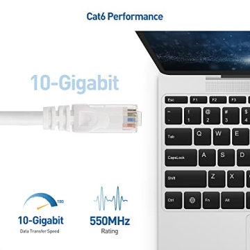 Cable Matters 10Gbps 5-Pack Snagless Cat 6 Ethernet Cable 10 ft