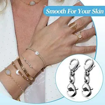 MTLEE Double Lobster Clasp Extender for DIY Jewelry