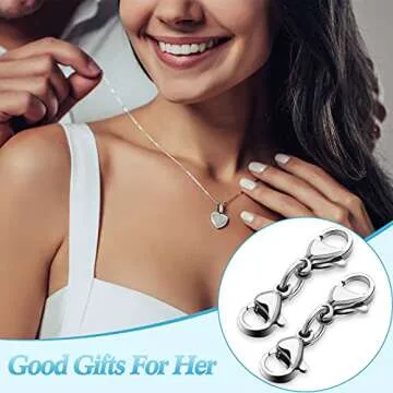 MTLEE Double Lobster Clasp Extender for DIY Jewelry