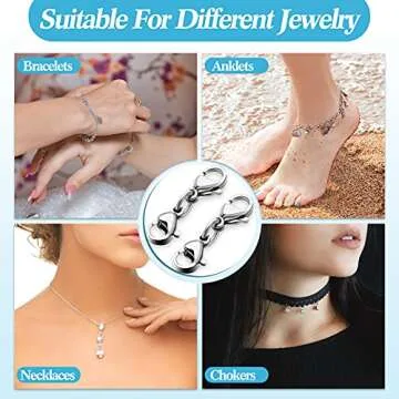 MTLEE Double Lobster Clasp Extender for DIY Jewelry