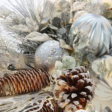 Briful 24" Snow Flocked Christmas Wreath for Front Door