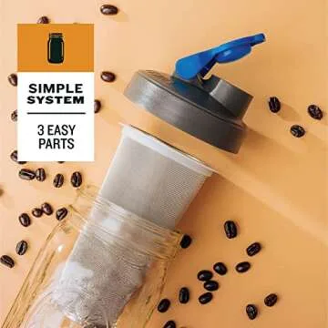 County Line Kitchen Glass Cold Brew Coffee Maker - Versatile 1 Quart Pitcher for Brewed Perfection