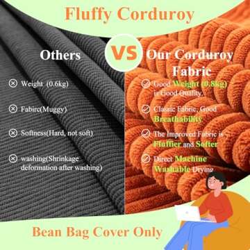 Cozy Large Stuffed Animal Storage Bean Bag Chair