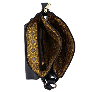 ALYSSA Double Compartment Large Flapover Crossbody Bag (Light Tan)