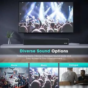 100Watt 32 Inch Soundbar, Bestisan 2.1 Channel Bluetooth 5.0 Sound Bar with Built-in Dual Subwoofer TV Speakers (2022 Update, 3 Audio Modes, HDMI Function)