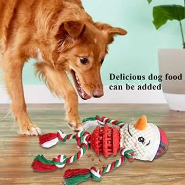 Chngeary Dog Christmas Toys for Small Medium Large Dogs, Squeaky Plush Dog Toys + Interactive Dog Toys + Dog Rope Toys Multi Function Cute Snowman Puppy Toys for Christmas