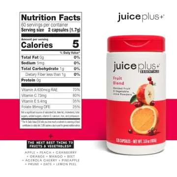 Juice Plus+ Fruit & Vegetable Blend - Whole Food Supplement - 2 Bottles of 120 Capsules