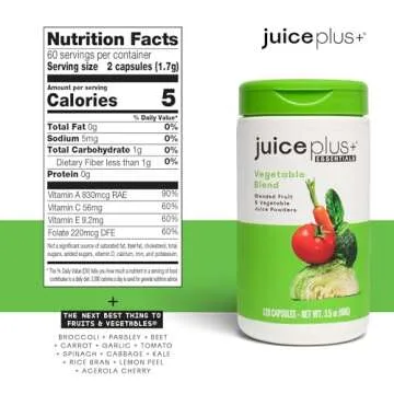 Juice Plus+ Fruit & Vegetable Blend - 120 Capsules for Health
