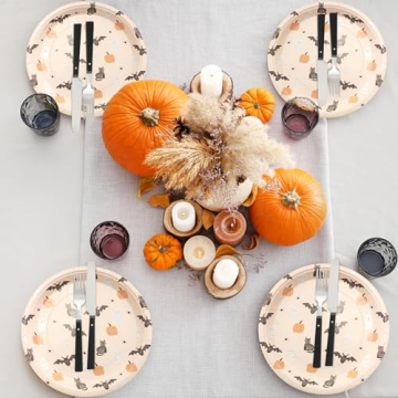 Chic Pastel Halloween Party Plates - 24 Pack